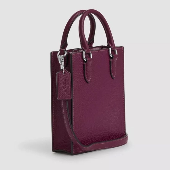 Coach North South Leather Mini Tote Handbag with Rivets ~CM248 ~ - Picture 4 of 9